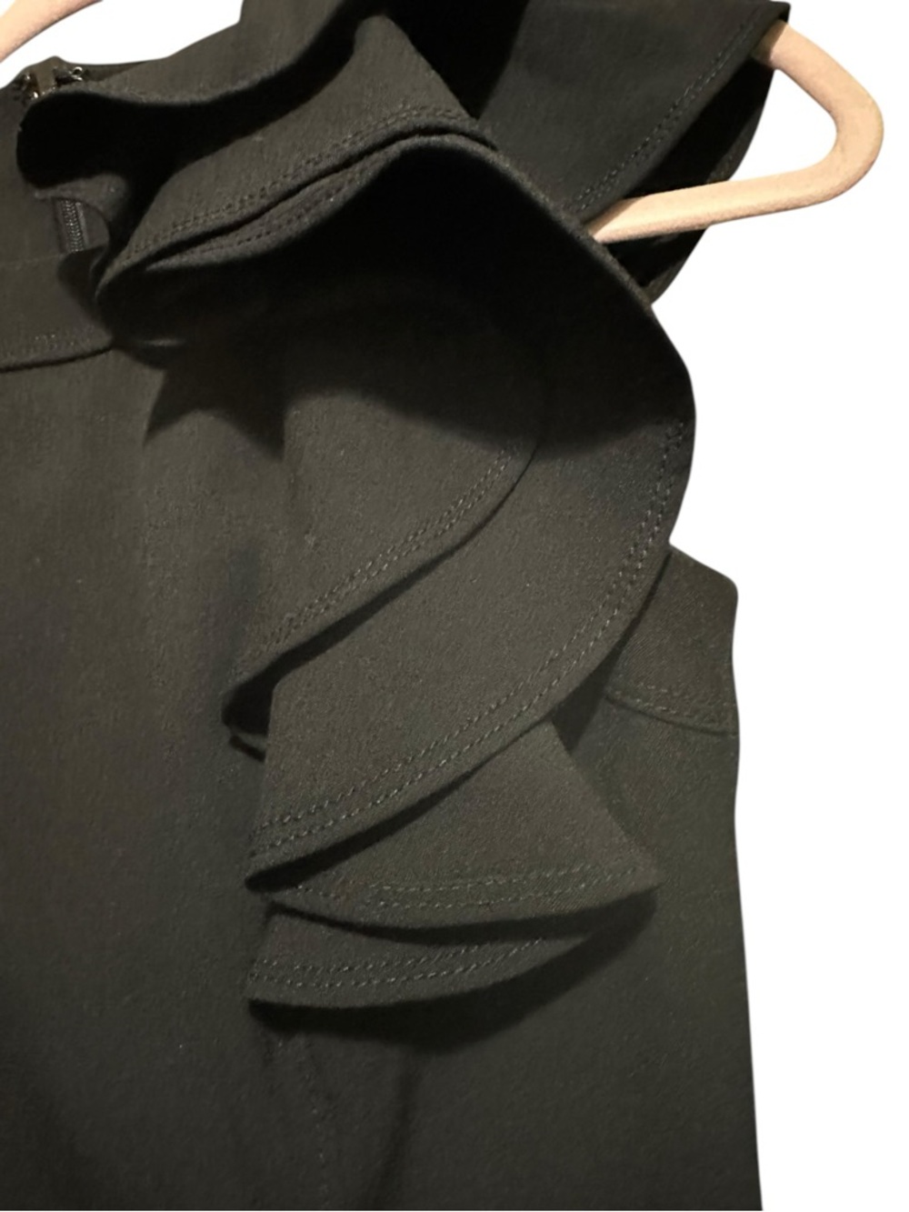 Calvin Klein Black One-Shoulder Ruffle Mini Dress - Picture 6 of 8